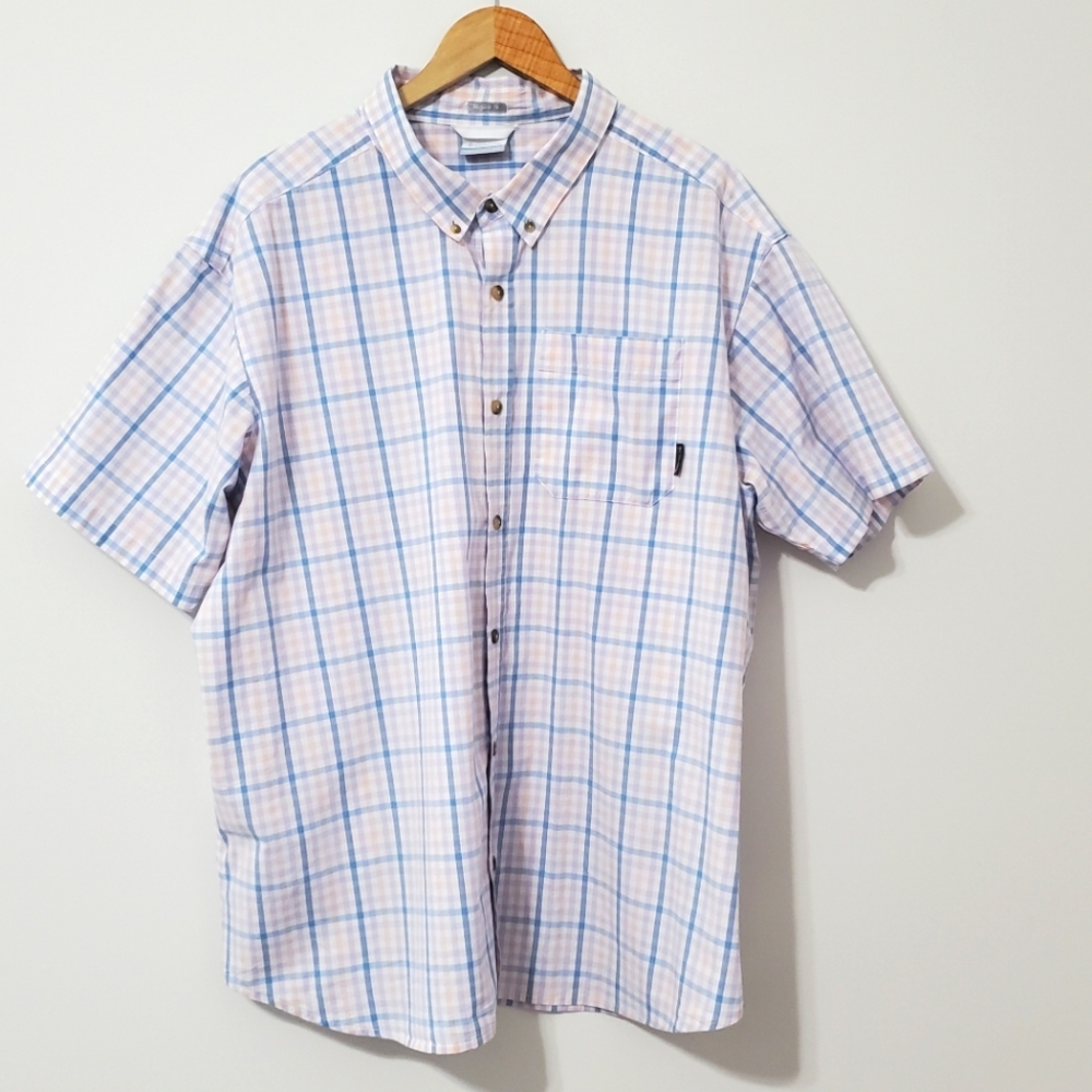 Columbia Plaid Short Sleeve Button Up Shirt Mens XXL